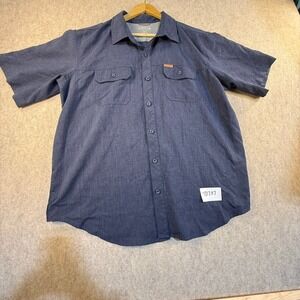 Orvis Classic Collection Mens XL Blue Short Sleeve Button Down Utility Shirt